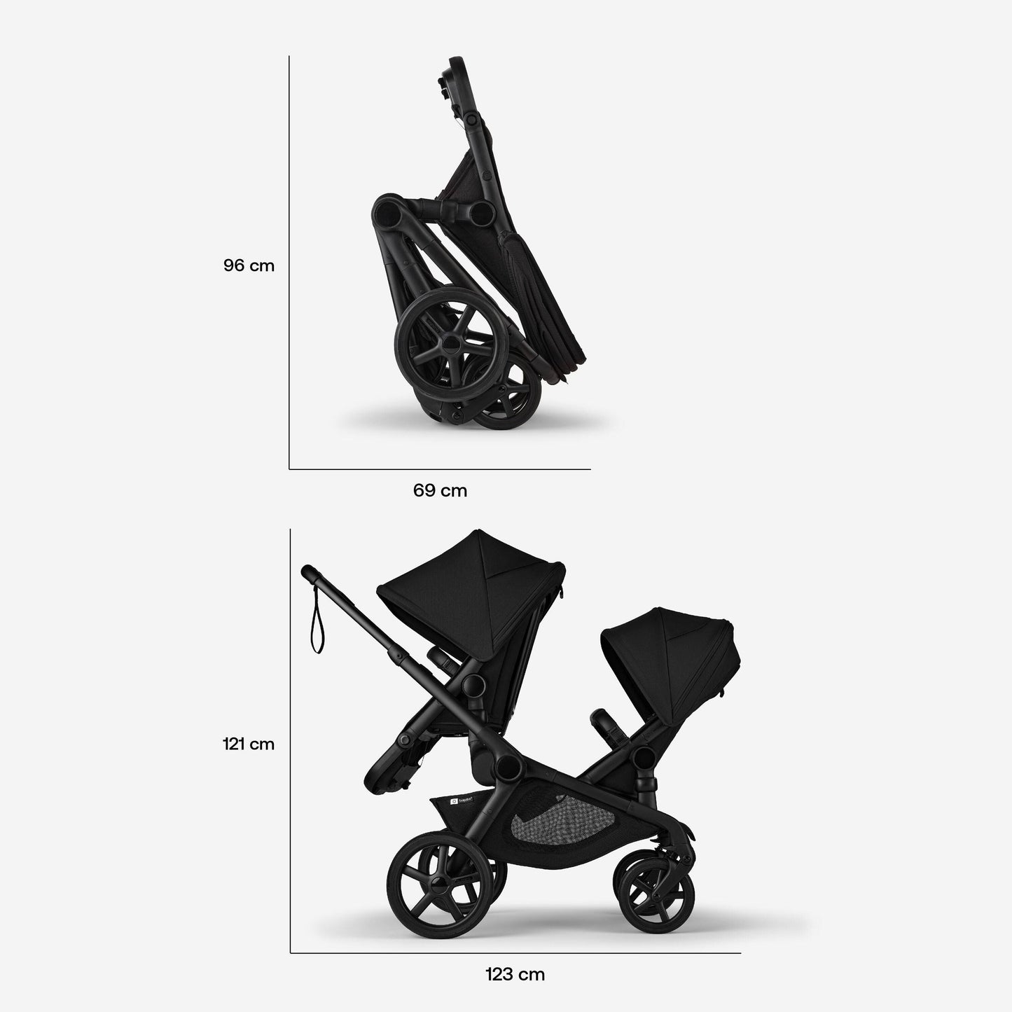 Bugaboo Kangaroo Tandem Complete - Black/Midight Black