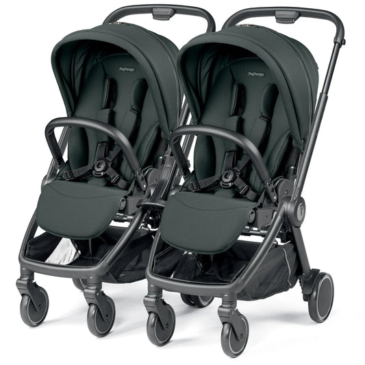 PEG City Loop Double Stroller Bundle - Black / Metal CLP-DBL-METAL