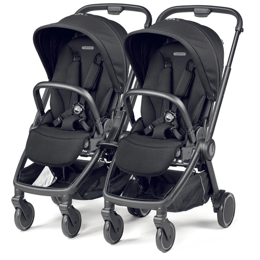 PEG City Loop Double Stroller Bundle - Black / True Black CLP-DBL-TRBLK