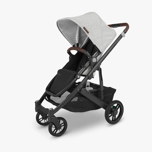 UPPAbaby CRUZ V2 Stroller - Anthony (White and Grey Chenille / Carbon / Chestnut Leather) 0420-CRZ-NA-ATH