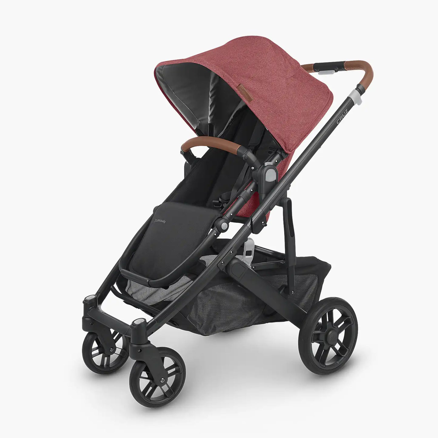 UPPAbaby Cruz V2 Stroller - Lucy (Rosewood Melange / Carbon / Saddle Leather) 0420-CRZ-NA-LCY