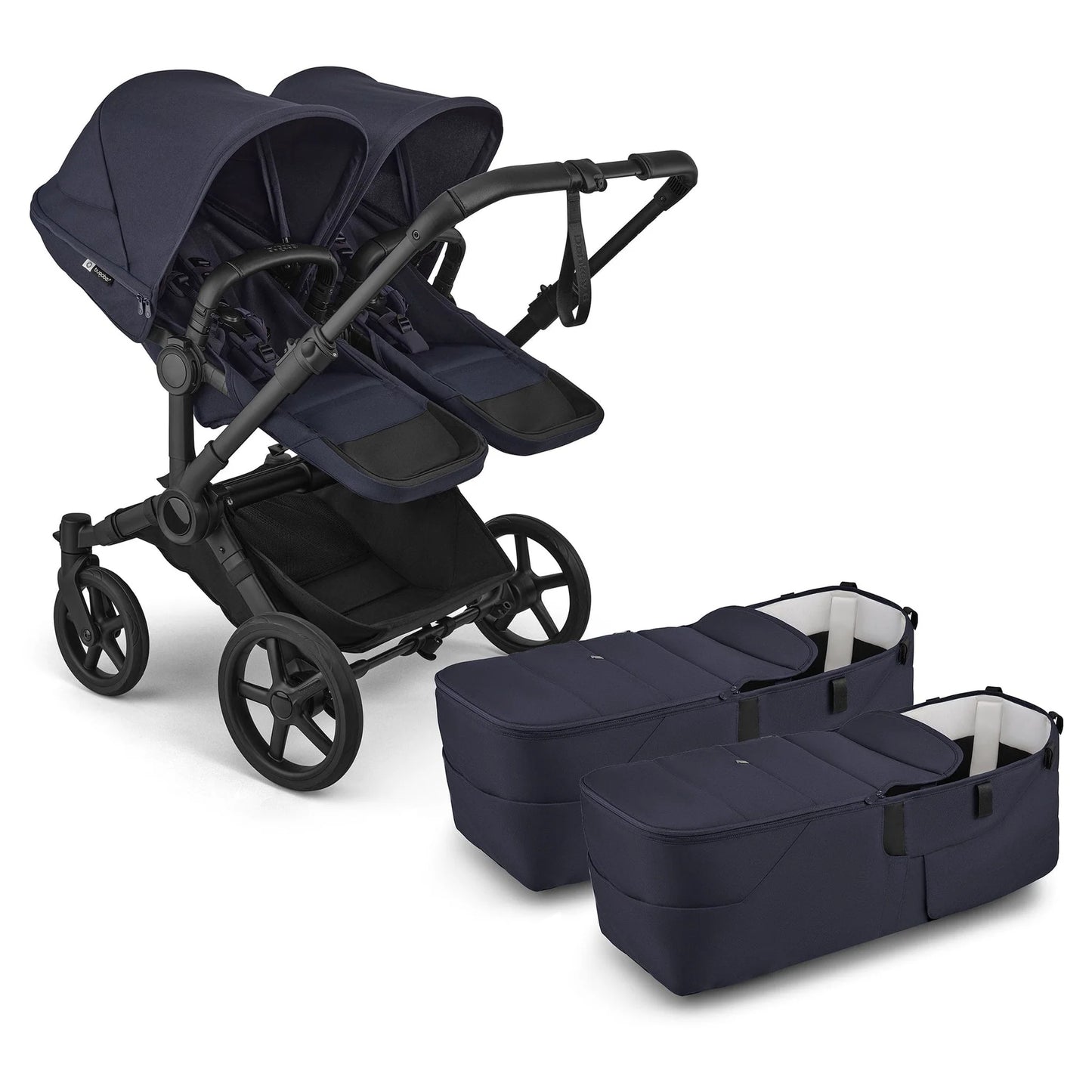 Bugaboo Donkey 6 Twin Complete Stroller Bundle - Black / Deep Indigo / Deep Indigo D6-TWIN-100370030