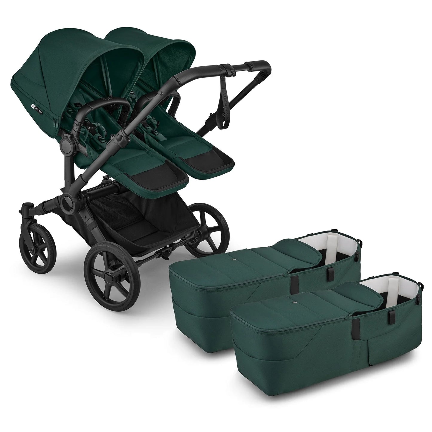 Bugaboo Donkey 6 Twin Complete Stroller Bundle - Black / Fern Green / Fern Green D6-TWIN-100370033