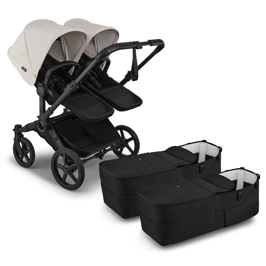 Bugaboo Donkey 6 Twin Complete Stroller Bundle - Black / Heritage Black / Misty White D6-TWIN-100370029