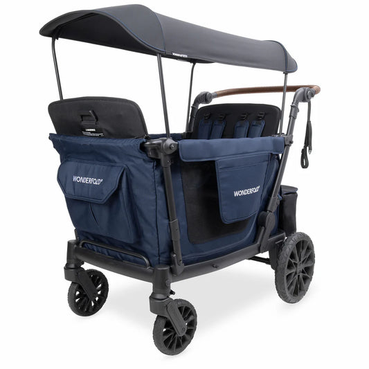 WonderFold L4 Quad (4 Seater) Stroller Wagon - Navy