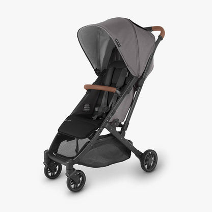 UPPAbaby MINU V2 Compact Stroller - Greyson (Charcoal Melange / Carbon / Saddle Leather) - Traveling Tikes 