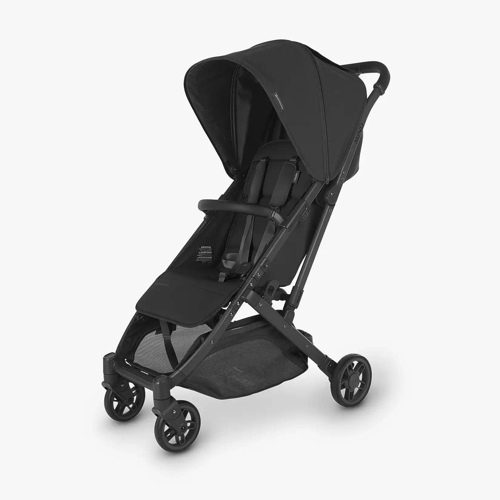 UPPAbaby MINU V2 Compact Stroller - Jake (Charcoal / Carbon / Black Leather) - Traveling Tikes 