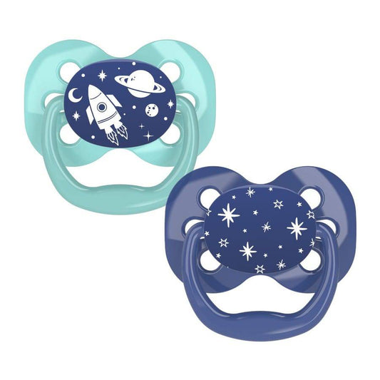 Dr. Brown’s Advantage Pacifiers, 2 PK 0-6M - Blue Space PA12002