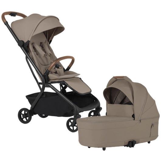 Silver Cross Nia Compact Travel Stroller + Bassinet Bundle - Champagne SX2347-CPUC-SX2348-CPUS