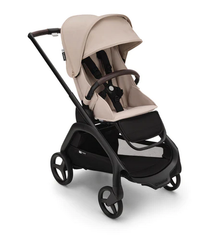 Bugaboo Dragonfly Complete Lightweight Compact Stroller - Black / Desert Taupe / Desert Taupe - Traveling Tikes 