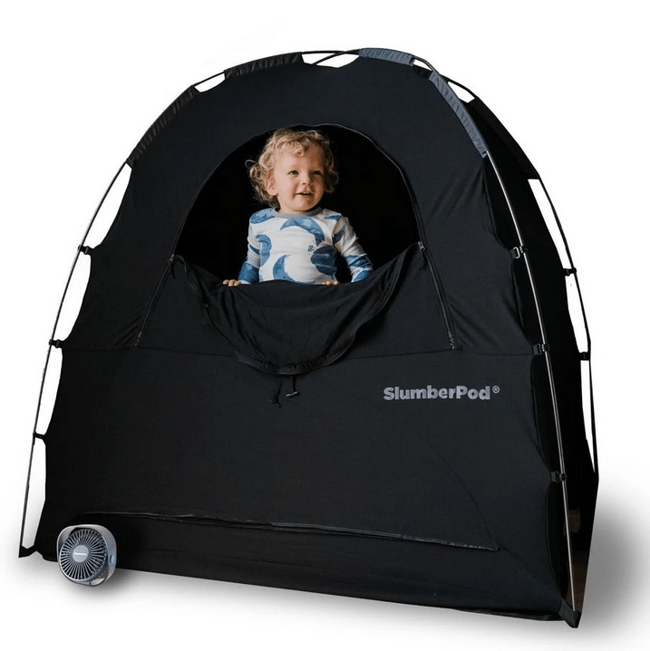 SlumberPod with Fan - Black with Gray Accents