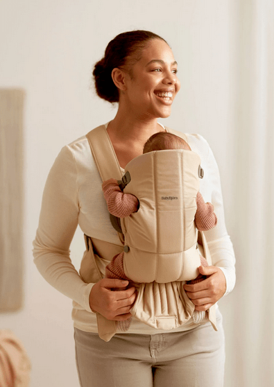 Baby Bjorn Baby Carrier Mini Cotton - Beige Woven