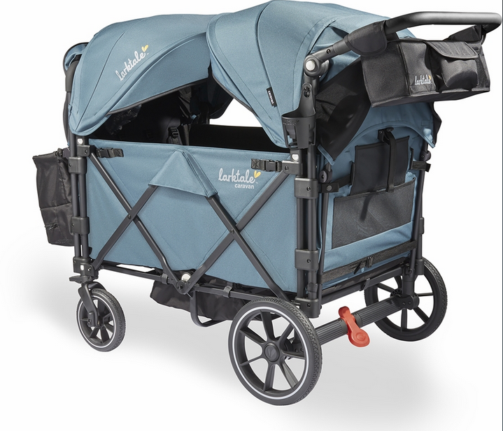 Larktale Caravan Quad (4 Seater) Stroller Wagon - Seaford Blue.