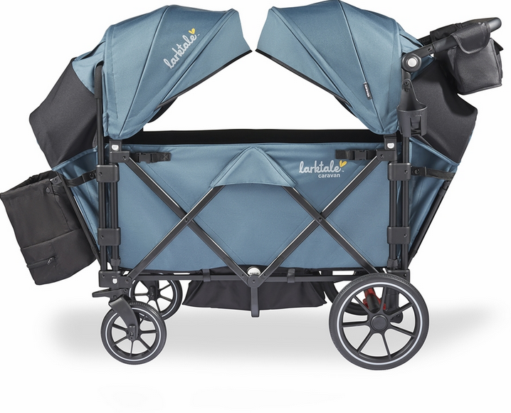 Larktale Caravan Quad (4 Seater) Stroller Wagon - Seaford Blue.