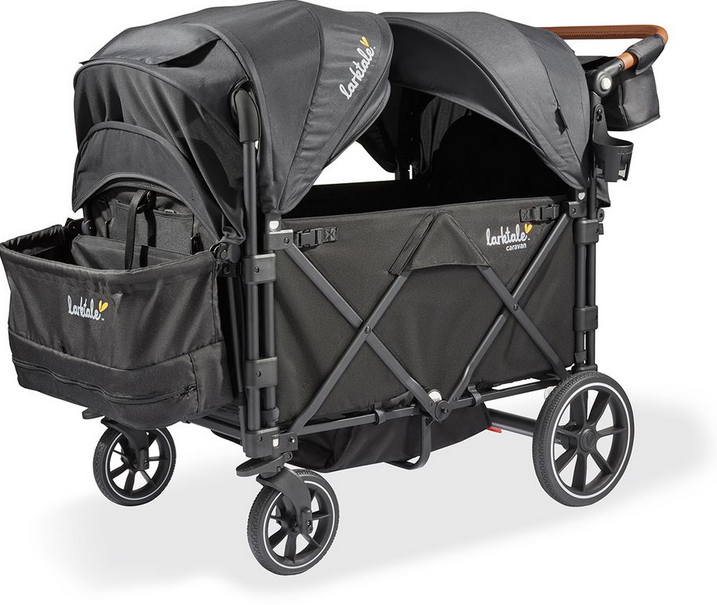 Larktale Caravan Quad (4 Seater) Stroller Wagon - Byron Black.