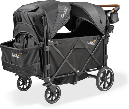 Larktale Caravan Quad (4 Seater) Stroller Wagon - Byron Black