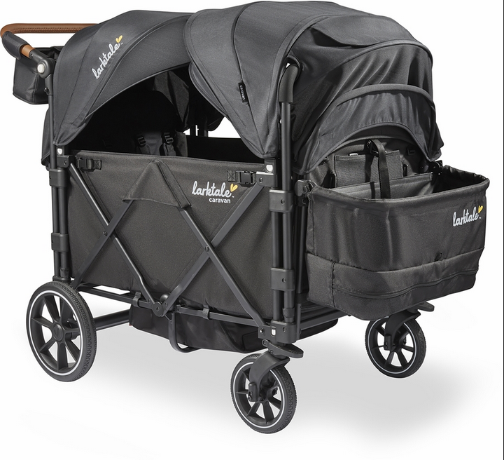 Larktale Caravan Quad (4 Seater) Stroller Wagon - Byron Black.