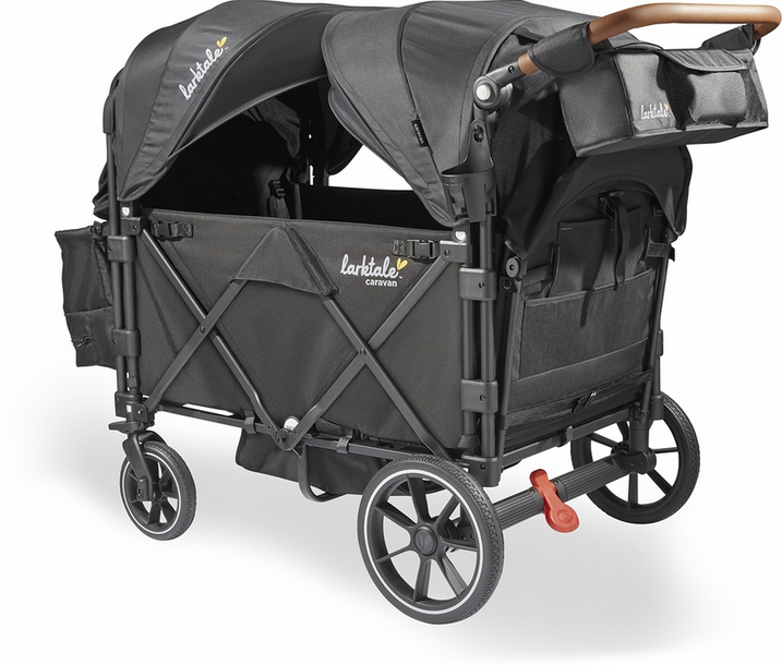 Larktale Caravan Quad (4 Seater) Stroller Wagon - Byron Black.