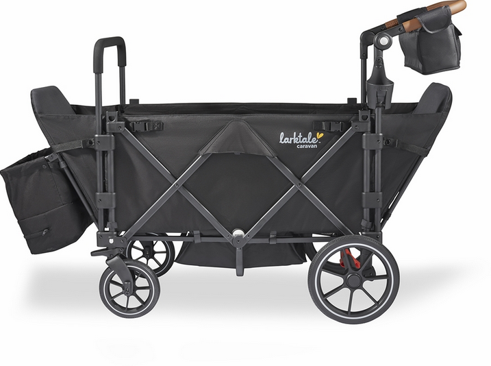 Larktale Caravan Quad (4 Seater) Stroller Wagon - Byron Black.