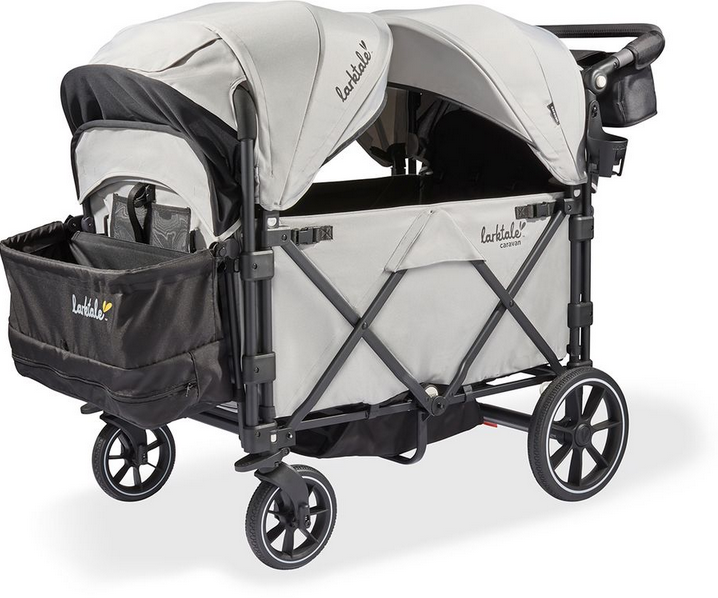 Larktale Caravan Quad (4 Seater) Stroller Wagon - Avalon Gray.