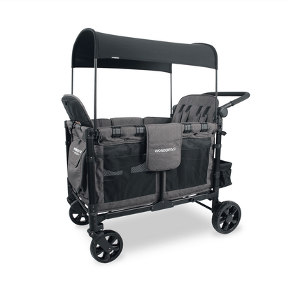 Wonderfold W4 Elite Stroller Wagon - Charcoal Grey - Traveling Tikes 