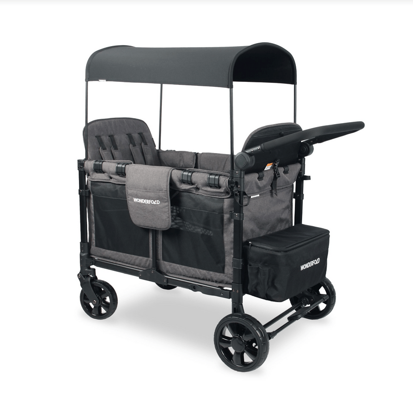 Wonderfold W4 Elite Stroller Wagon - Charcoal Grey - Traveling Tikes 