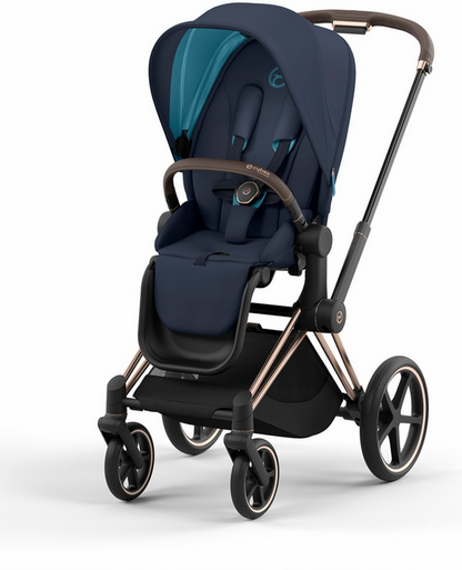 Cybex Priam 4 Stroller (One Box) - Rose Gold / Brown / Nautical Blue