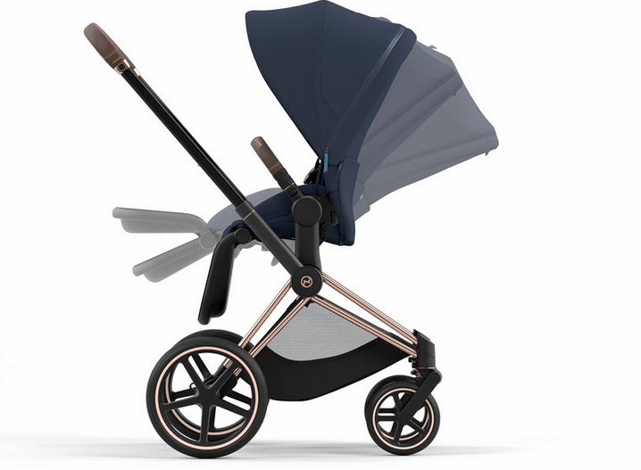 Cybex Priam 4 Stroller (One Box) - Rose Gold / Brown / Nautical Blue