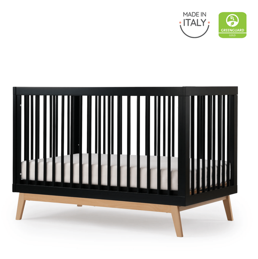 DaDaDa Soho 3-in-1 Convertible Crib - Black + Natural