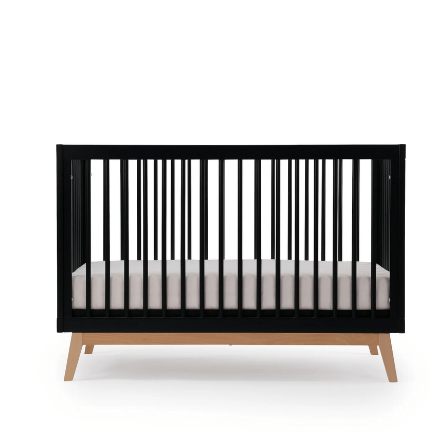 DaDaDa Soho 3-in-1 Convertible Crib - Black + Natural