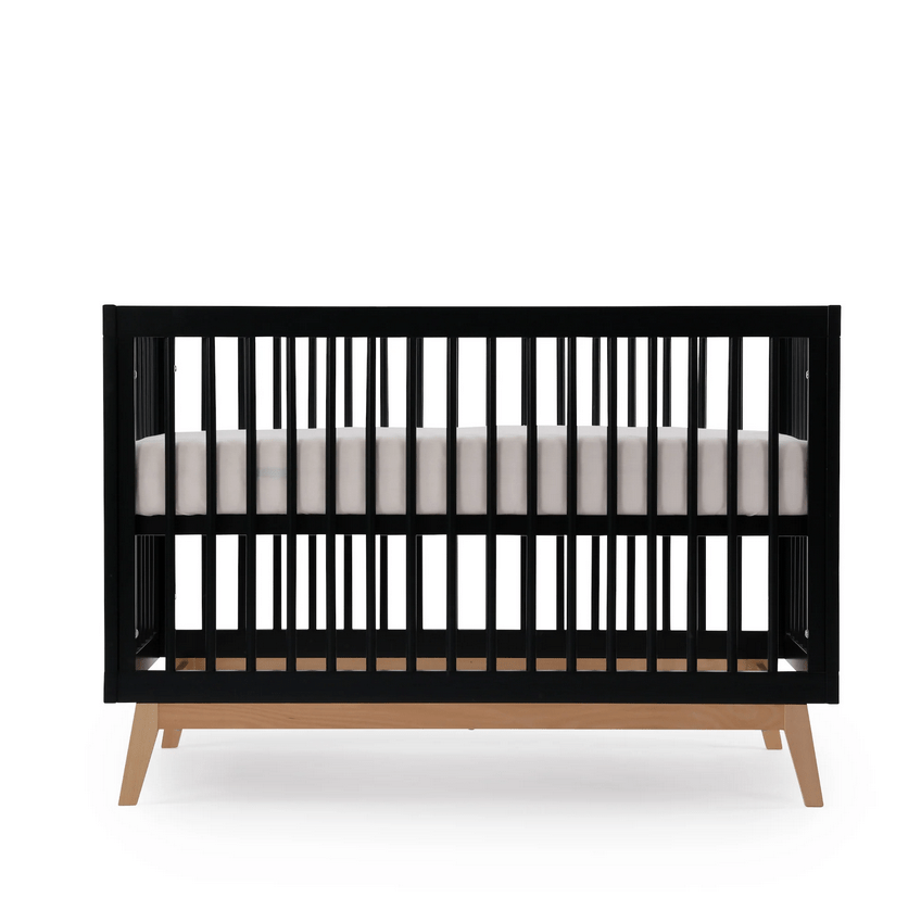 DaDaDa Soho 3-in-1 Convertible Crib - Black + Natural