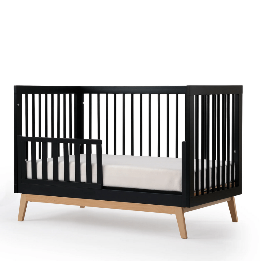 DaDaDa Soho 3-in-1 Convertible Crib - Black + Natural