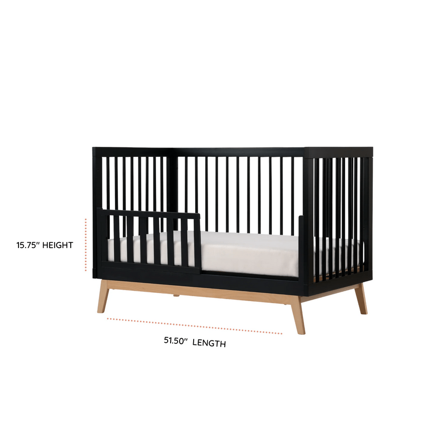 DaDaDa Soho 3-in-1 Convertible Crib - Black + Natural