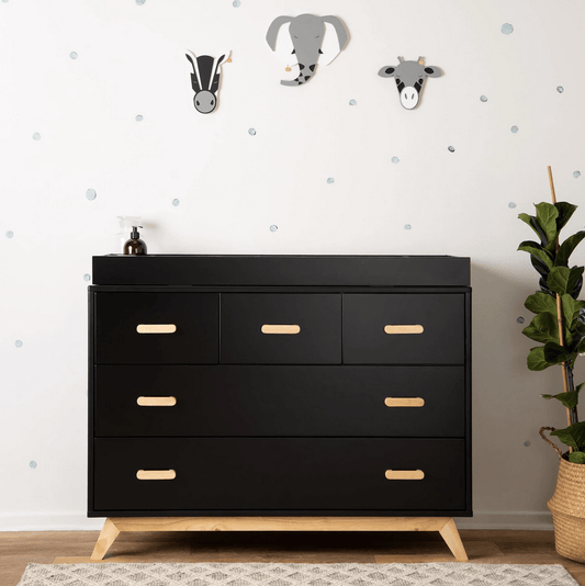 Dadada Soho 5-Drawer Nursery Dresser - Black + Natural