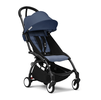 Stokke YOYO3 Ultra Compact 6+ Stroller (One Box) - Black / Air France Blue - Traveling Tikes 