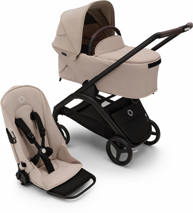 Bugaboo Dragonfly Complete Stroller + Bassinet - Black / Desert Taupe / Desert Taupe