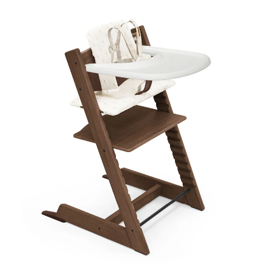 Stokke Tripp Trapp High Chair2 with Cushion and Stokke Tray - Oak Warm Brown / Wheat