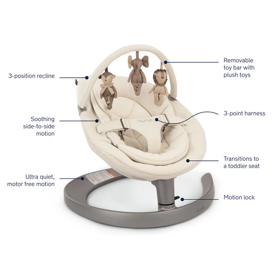 Nuna Leaf Grow Baby Seat & Rocker - Cloud