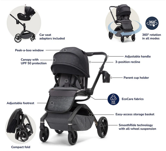 Maxi-Cosi Tana 360 Rotating Modular Stroller - Onyx Heritage