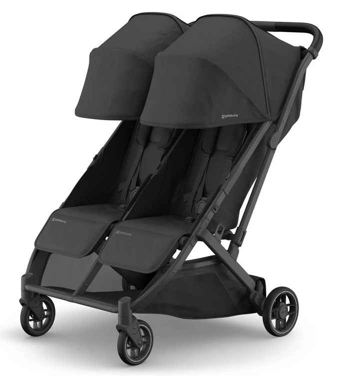 UPPAbaby Minu Duo Stroller - Jake - Charcoal | Carbon Frame | Black Leather