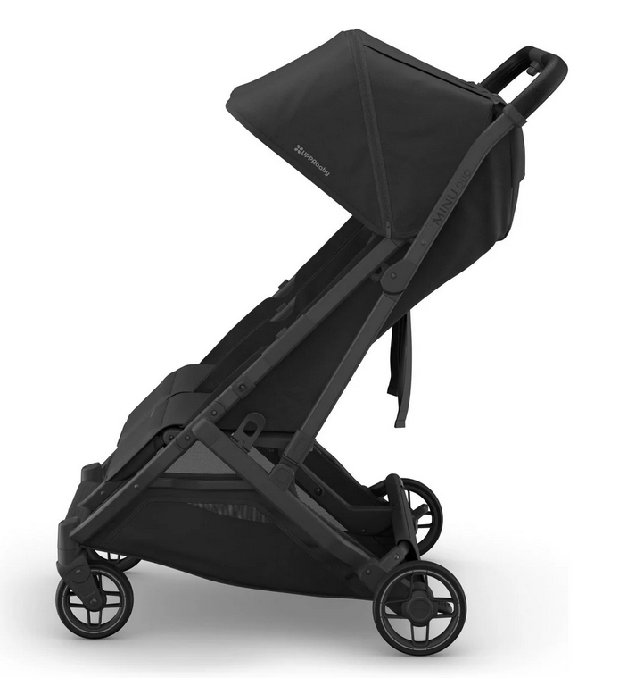 UPPAbaby Minu Duo Stroller - Jake - Charcoal | Carbon Frame | Black Leather