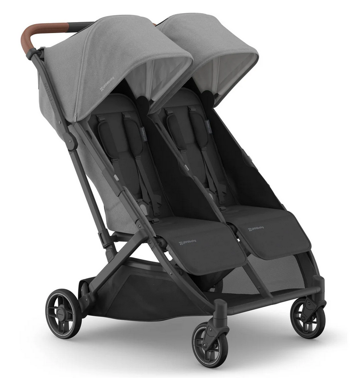 UPPAbaby Minu Duo Stroller - Greyson - Charcoal Mélange | Carbon Frame | Saddle Leather