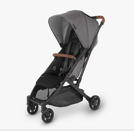 UPPAbaby MINU V2 Compact Stroller - Greyson (Charcoal Melange / Carbon / Saddle Leather) 0802-MIN-US-GRY