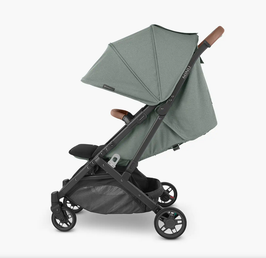 UPPAbaby MINU V2 Compact Stroller - Gwen (Green Melange / Carbon / Saddle Leather)