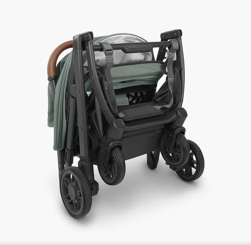 UPPAbaby MINU V2 Compact Stroller - Gwen (Green Melange / Carbon / Saddle Leather)