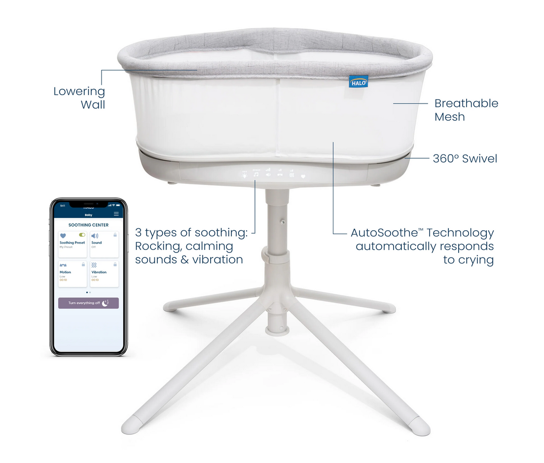 Halo BassiNest® Connected Swivel Sleeper 3.0 - Smart Bassinet