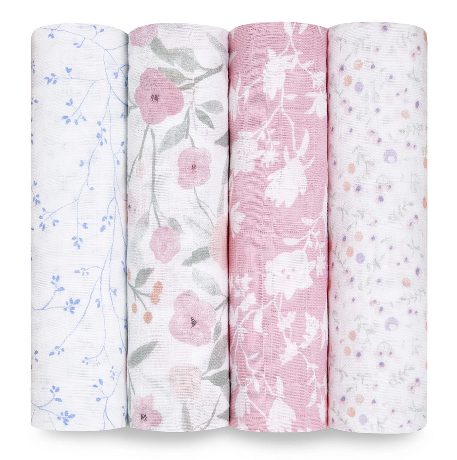 Aden and Anais Organic Cotton Swaddles 4 Pack - Ma Fleur