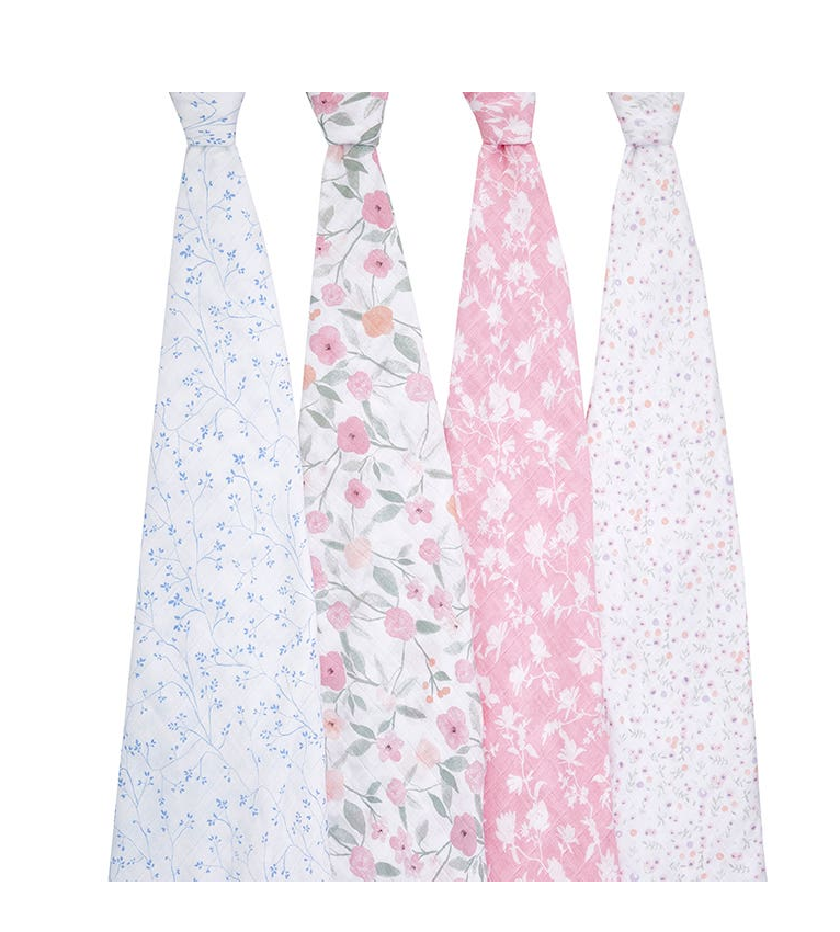 Aden and Anais Organic Cotton Swaddles 4 Pack - Ma Fleur