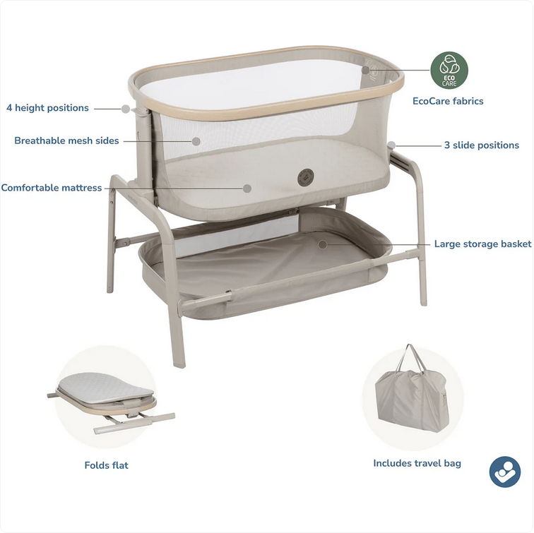 Maxi-Cosi Iora Bedside Bassinet - Classic Oat