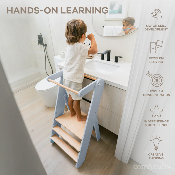 Comfy Kids Kids Step Stool for Ages 3+ in Pacific Blue